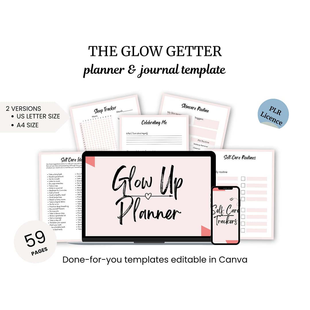 the glow getter planner and journal template