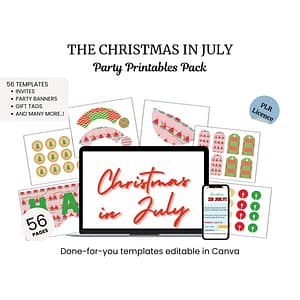the christmas in july party printables pack
