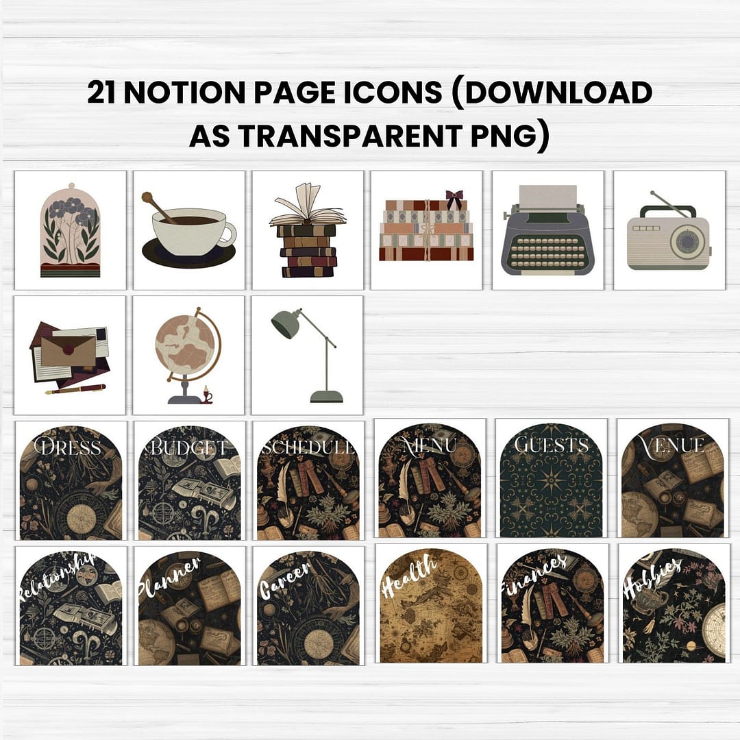 Dark Academia Notion Covers PLR - Image 3