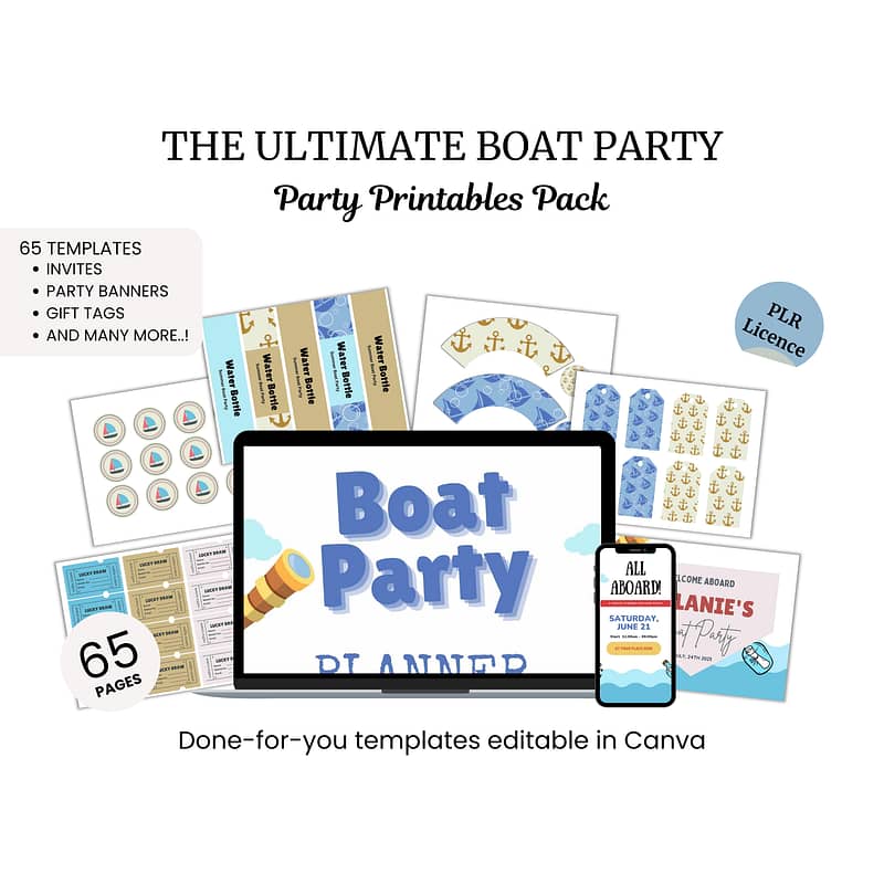 the ultimate boat party party printables pack