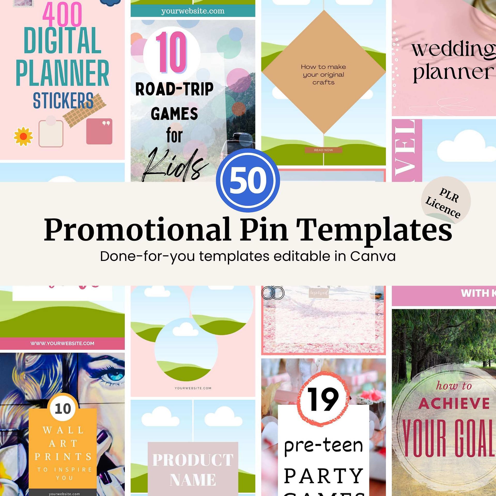 50 Pinterest Pin Templates